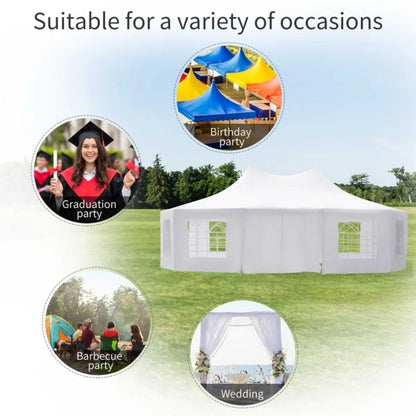 29 x 21 ft Party Tent Wedding Tent with Sidewalls Heavy Duty Event Tent with 2 Doors and 8 Windows Outdoor Gazebo Tent for Part