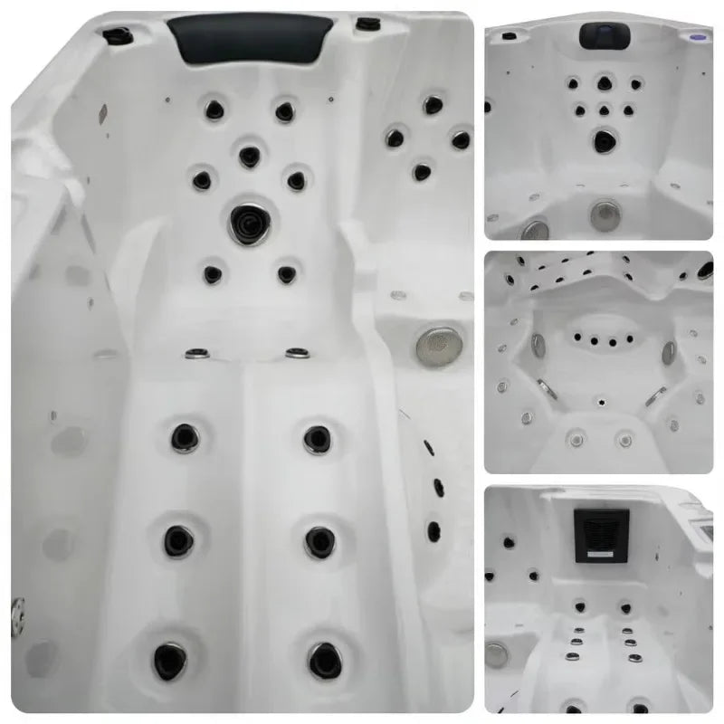 LED  approved  acrylic massage hot tub above ground jacuzzier outdoor spa for 6 person