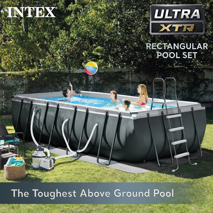 18' x 9' x 52" Ultra XTR Rectangular Frame Swimming Pool Set with Pump - Above Ground Backyard Large Rectangle Pool