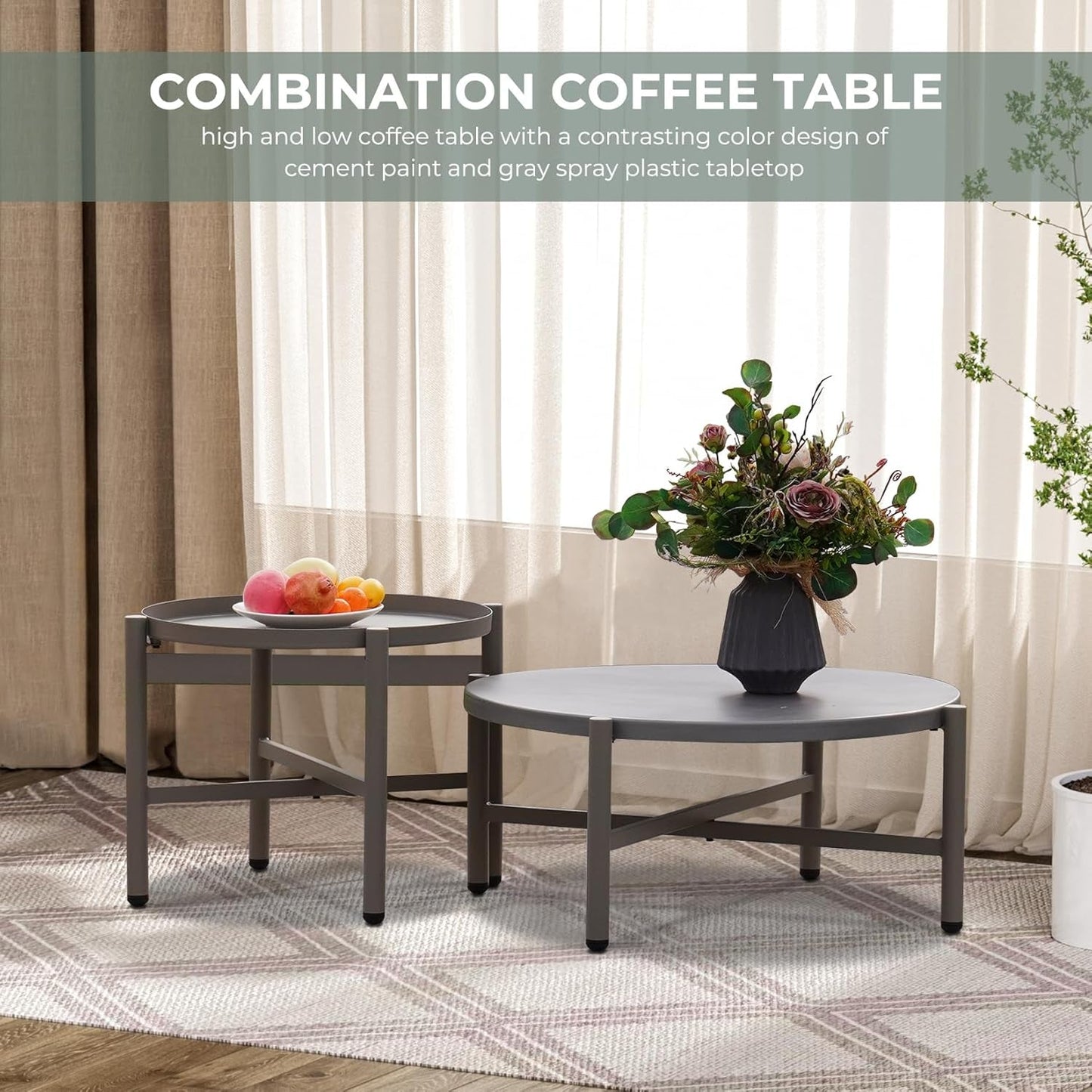 Modern 5-Piece Outdoor Sofa Set with Waterproof Cushions-3