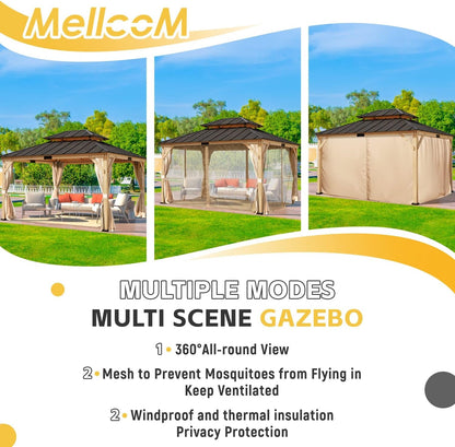 Spruce Wood Double Roof Gazebo 11x13-4