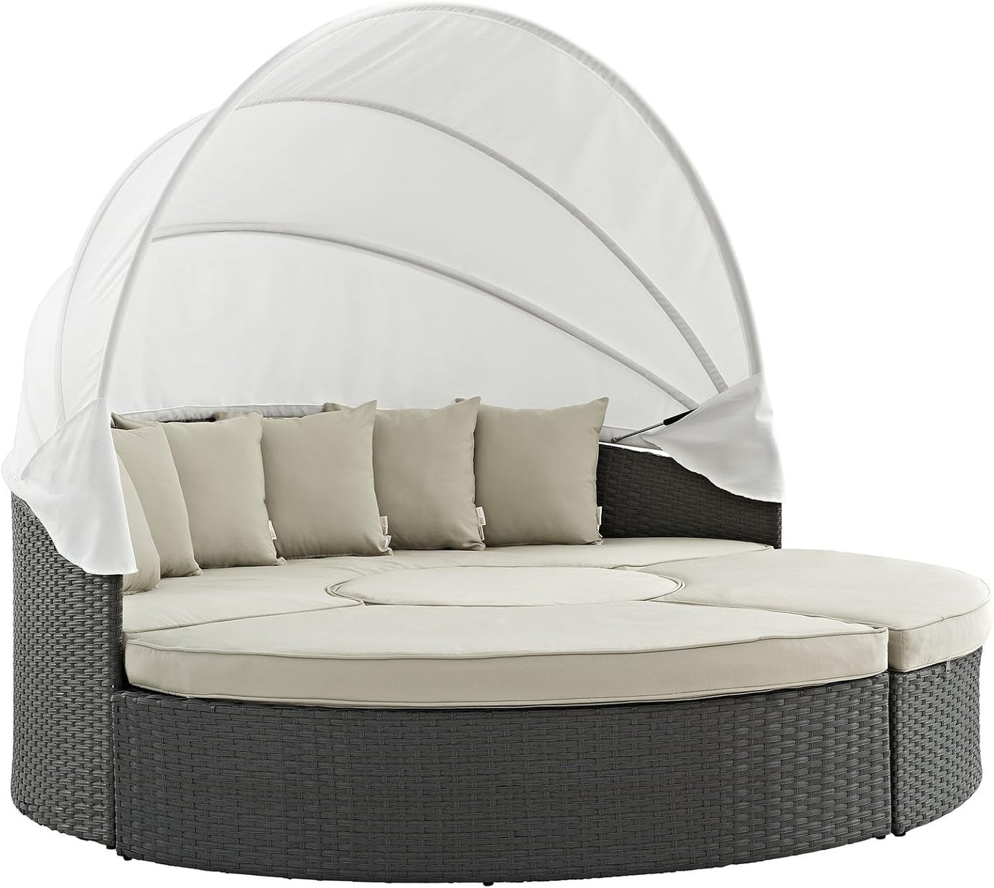Inviting Outdoor Patio Sunbrella Sectional Daybed With Canopy-0