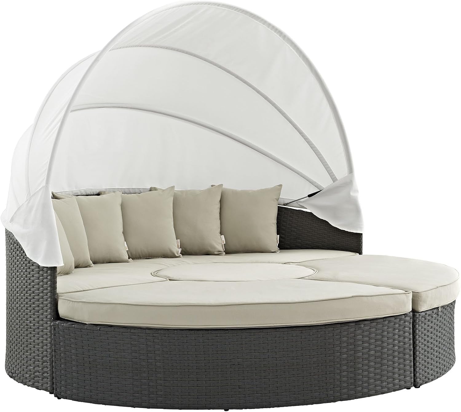 Inviting Outdoor Patio Sunbrella Sectional Daybed With Canopy-0