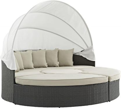 Inviting Outdoor Patio Sunbrella Sectional Daybed With Canopy-0