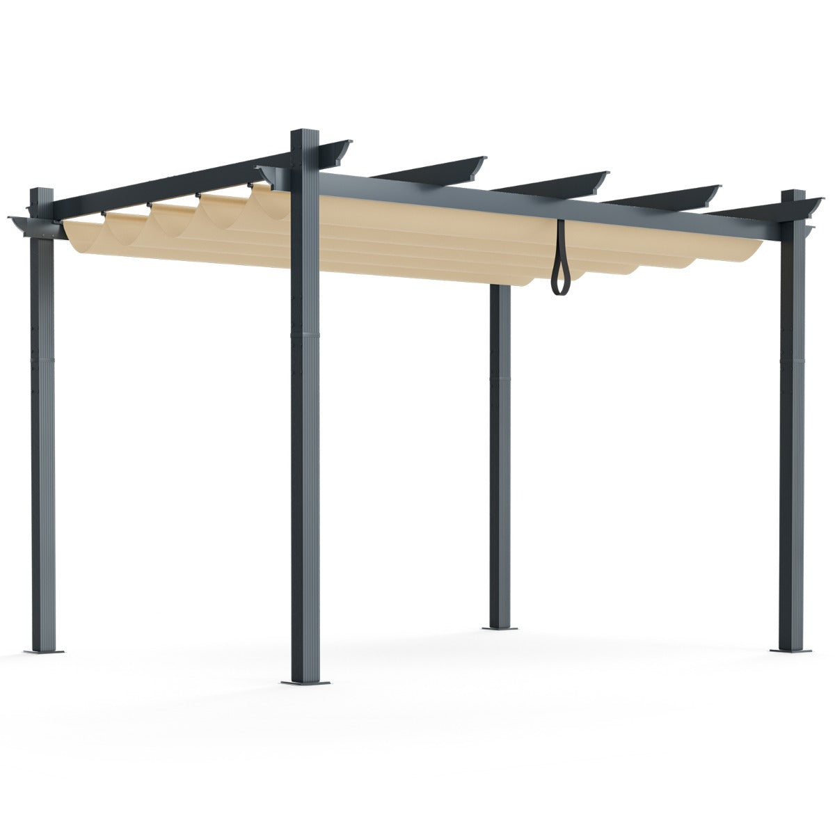 NNECW Outdoor Retractable Pergola with Retractable Canopy Cover for Garden-1