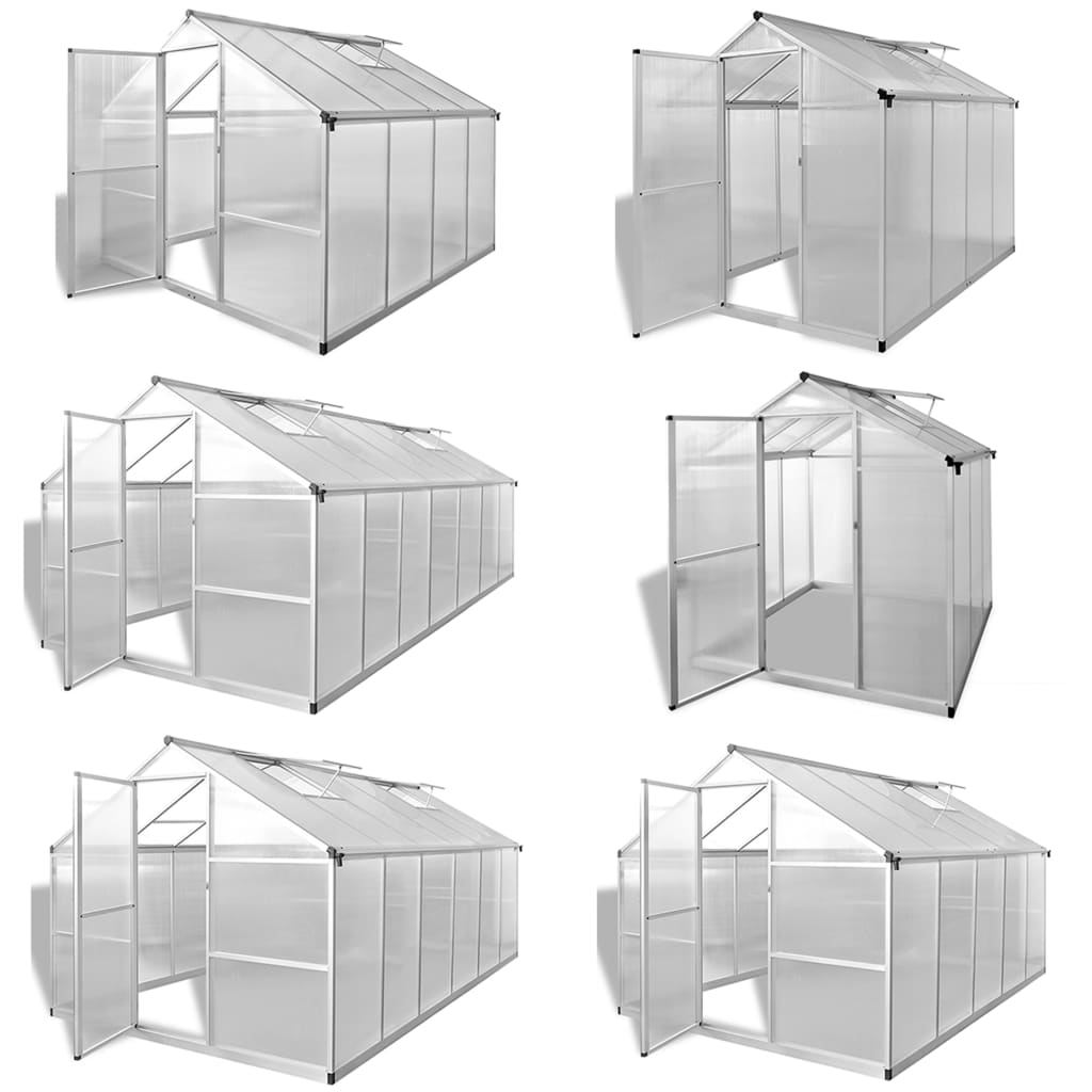 vidaXL Greenhouse Outdoor Grow House Green House with Base Frame Aluminum-5