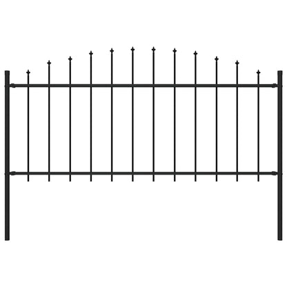 vidaXL Garden Fence Patio Privacy Screen Fence Wall with Spear Top Steel Black-5