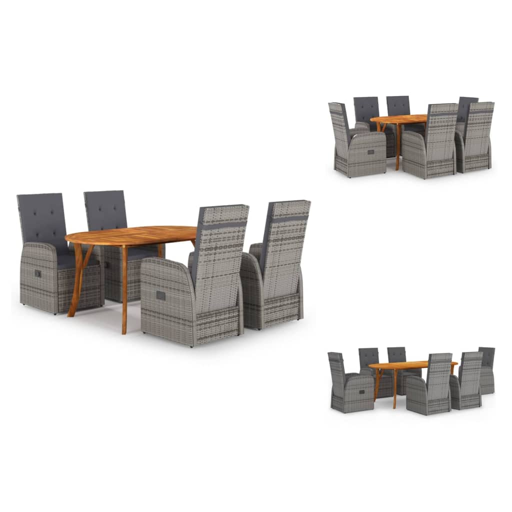 vidaXL Patio Lounge Set 8 Piece Sectional Sofa with Cushions Solid Wood Pine-5