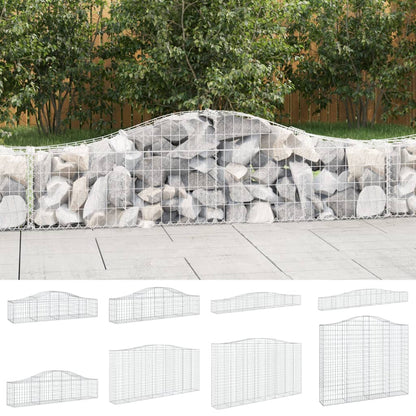 vidaXL Gabion Basket Arched Gabion Basket Planter for Flower Galvanized Iron-4