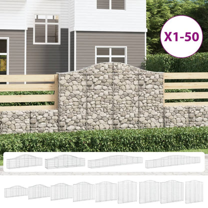 vidaXL Gabion Basket Arched Gabion Basket Planter for Flower Galvanized Iron-1