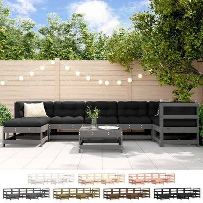 vidaXL Patio Lounge Set Outdoor Garden Furniture Set 8 Piece Solid Wood Pine-1